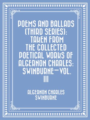 cover image of Poems and Ballads (Third Series)